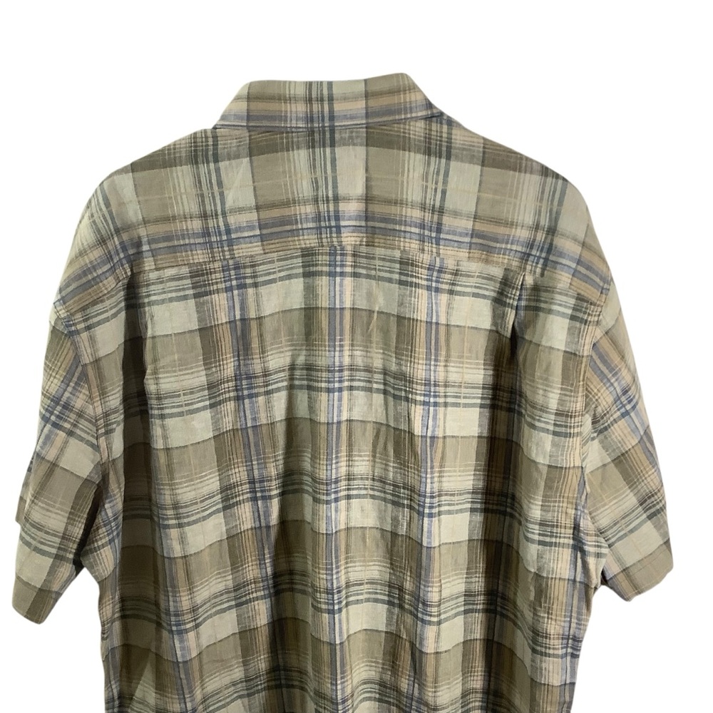 Kuhl Linen Blend Plaid Short Sleeve Shirt Button Down - Picture 5 of 9